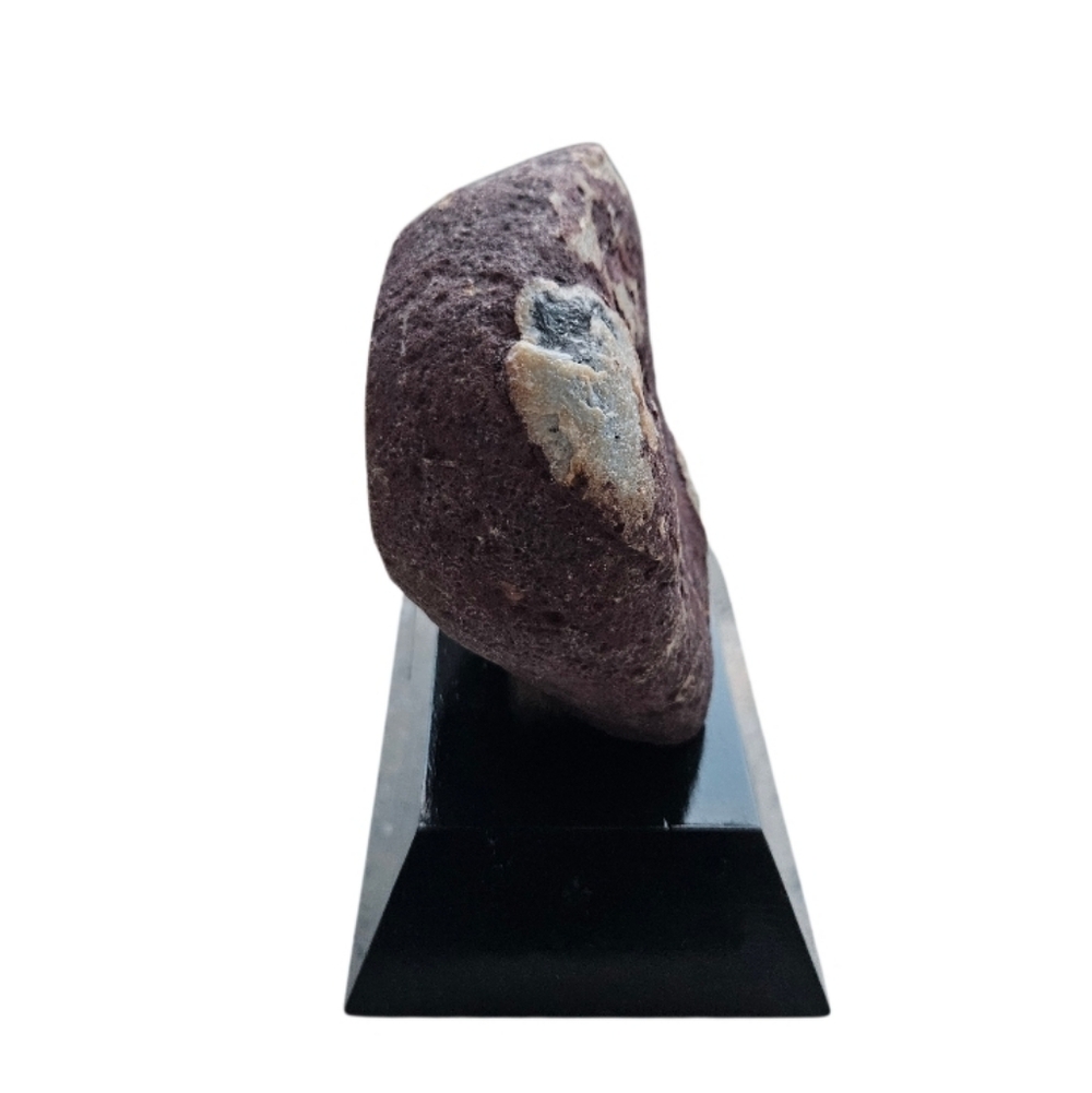 Pink Natural Agate  Geode on Black Stand Polished Front 2 ,2 Lbs - Picture 6 of 7